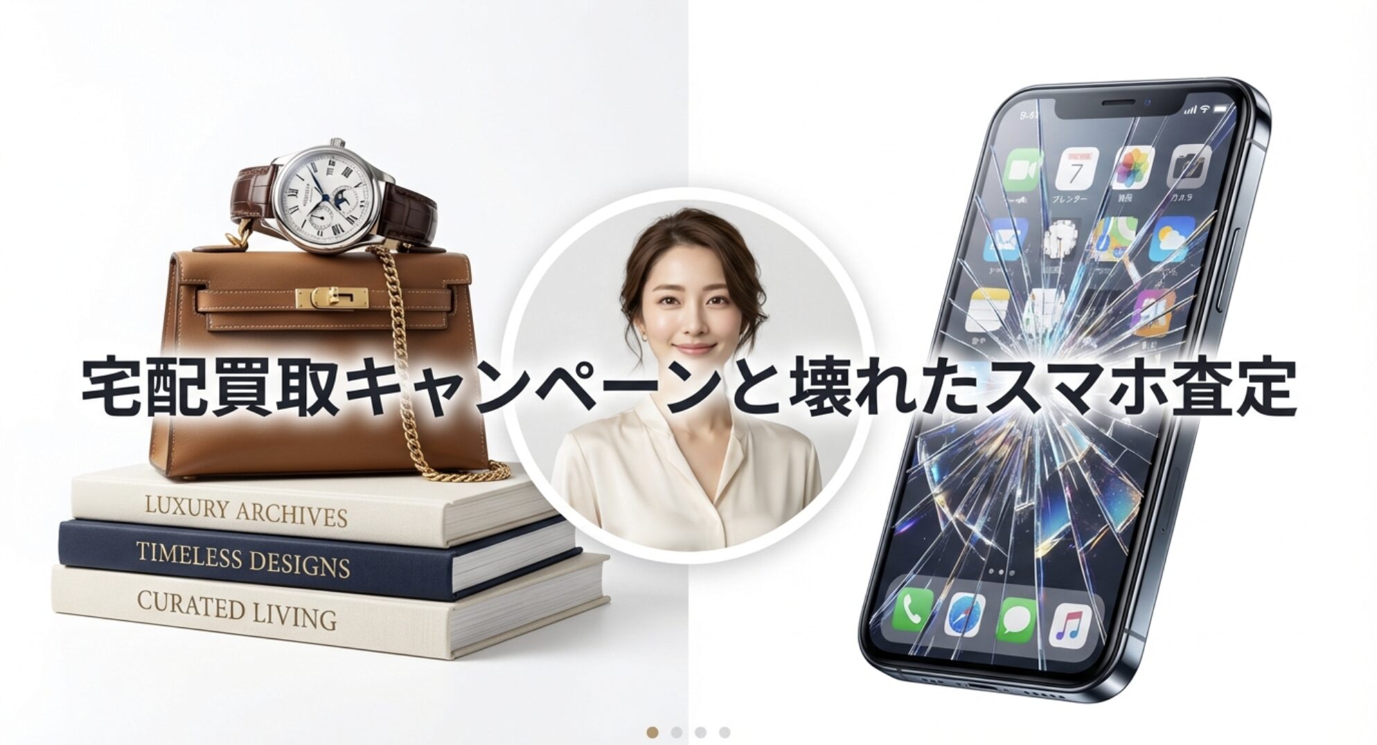 画面が割れたスマートフォンの買取査定イメージ