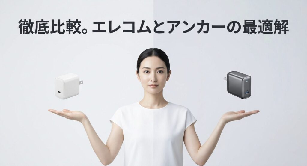 エレコムとアンカーのどちらを選ぶべきか徹底比較した最適解を示すスライド画像
