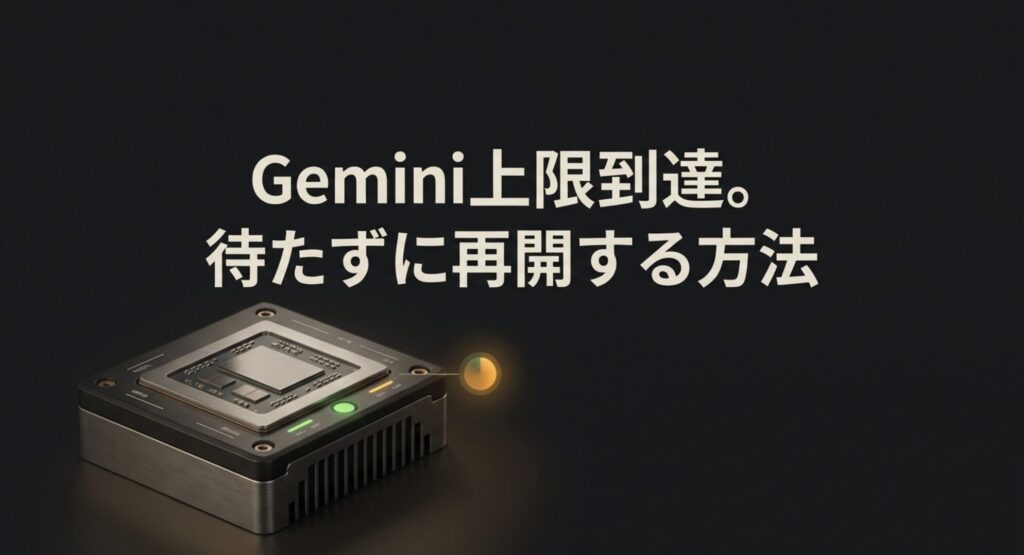 Gemini上限到達。待たずに再開する方法