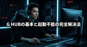 ゲーミングデバイスとロジクールGハブをイメージしたアイキャッチ画像