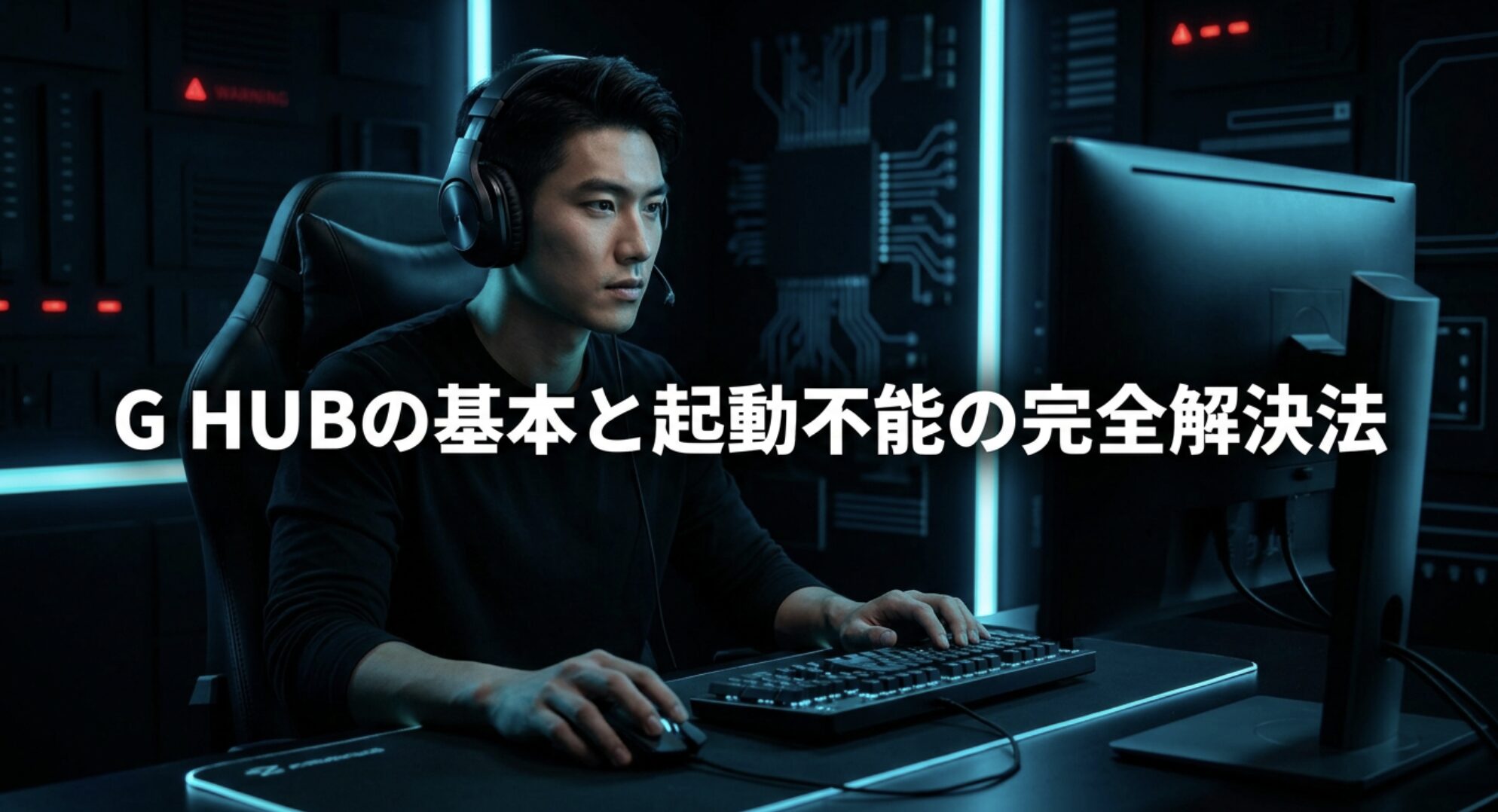 ゲーミングデバイスとロジクールGハブをイメージしたアイキャッチ画像