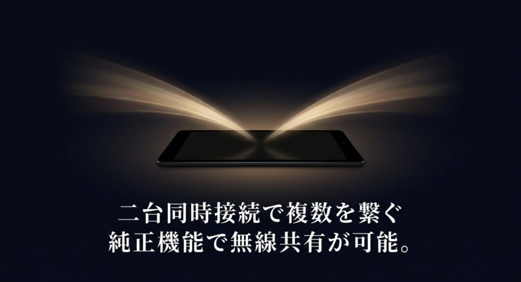 iPadの純正機能を使ってイヤホンを二台同時接続し無線共有する方法