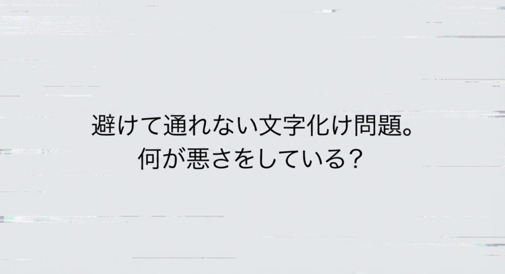 避けて通れない文字化け問題と何が悪さをしているかを示すスライド