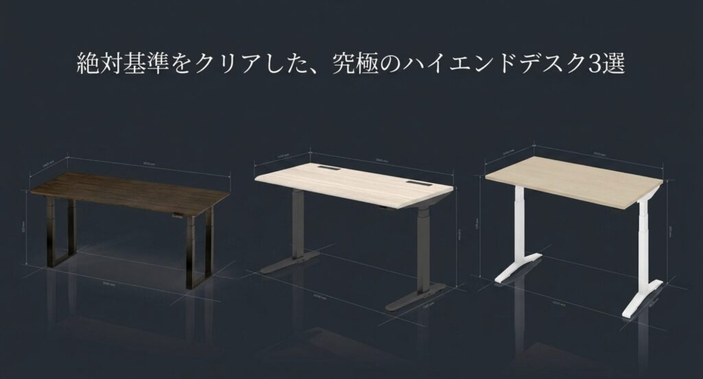 絶対基準をクリアした、究極のハイエンドデスク3選の比較画像