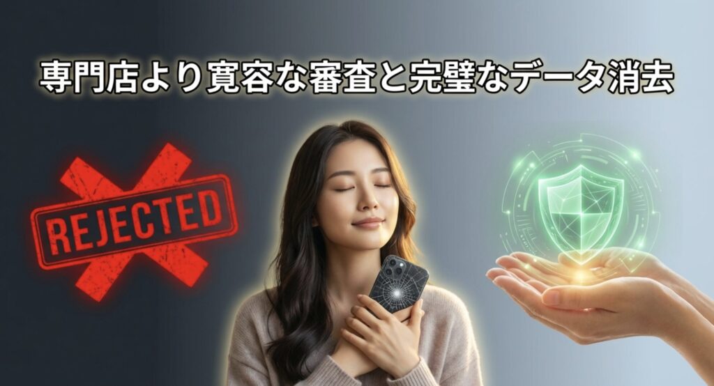 専門店より寛容な審査と完璧なデータ消去を行うブックオフの優位性