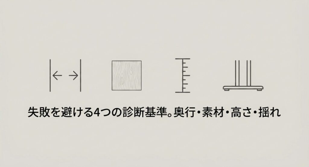 デスク選びで失敗を避けるための4つの診断基準（奥行・素材・高さ・揺れ）