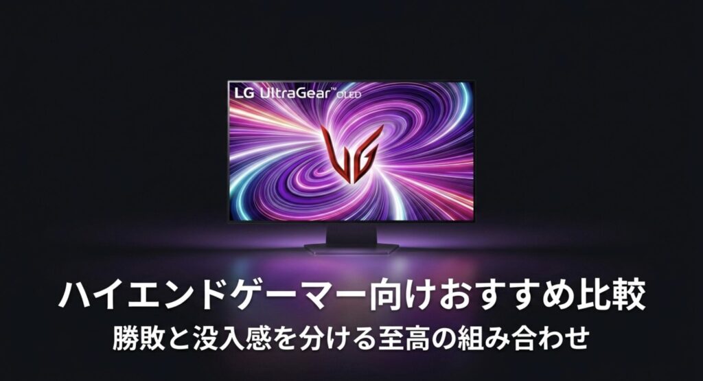 LG UltraGear OLEDなどハイエンドゲーマー向けの至高のモニター組み合わせを比較するスライド