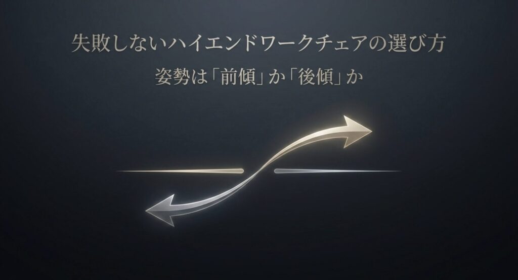 姿勢が「前傾」か「後傾」かに合わせた、失敗しないハイエンドワークチェアの選び方のポイント