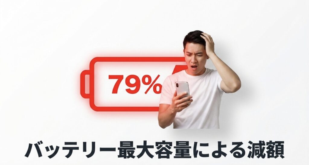 iPhoneのバッテリー最大容量が79%に低下している画面イメージ