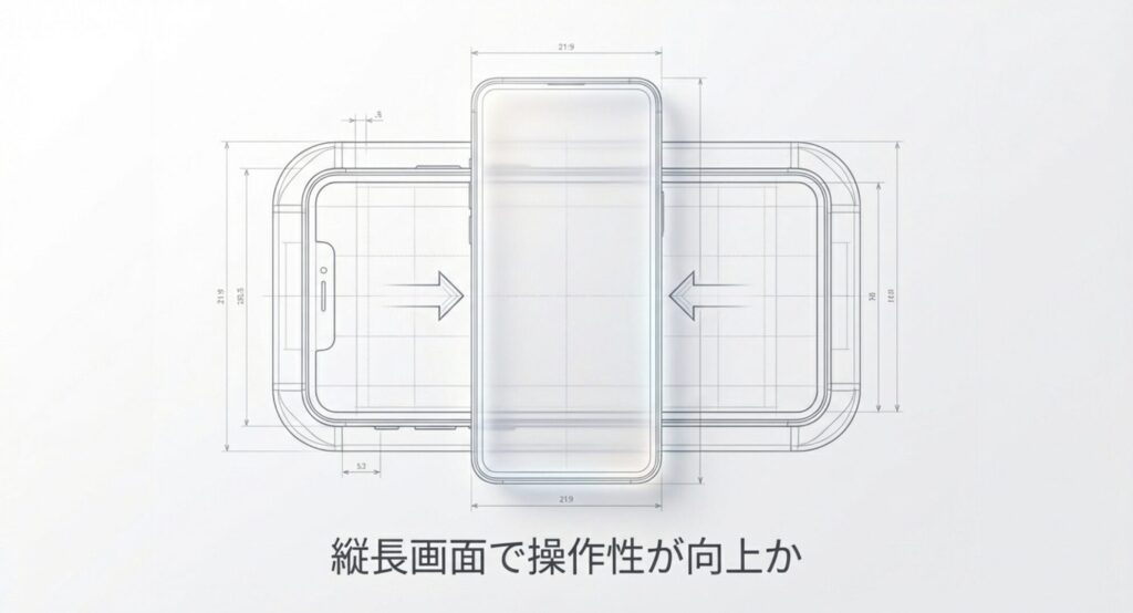 21:9のアスペクト比を採用したXperia Ace IVの画面設計図