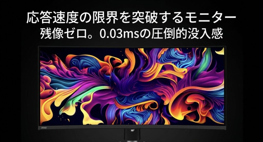 応答速度の限界を突破し残像ゼロの圧倒的没入感を提供するmsiのモニター解説スライド