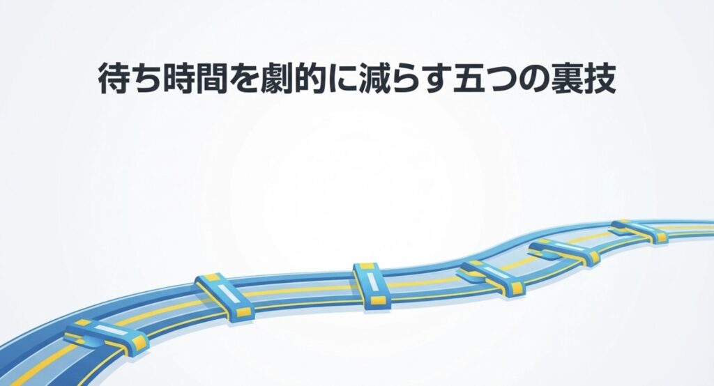 ノジマのスマホ買取における待ち時間を劇的に減らす五つの裏技を解説するスライド