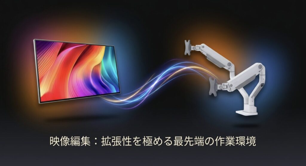 映像編集におすすめの、拡張性に優れた最先端のモニター作業環境