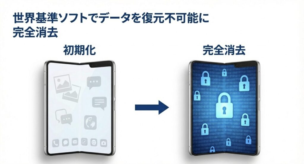 Blanccoを用いた復元不可能なデータ完全消去のイメージ