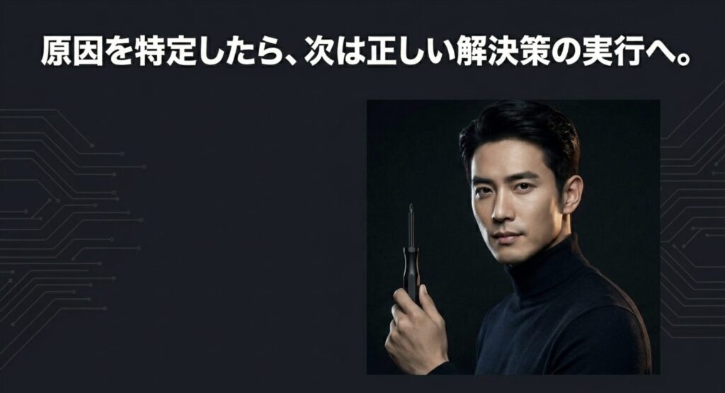 マザーボードの異常原因を特定し、正しい解決策を実行するイメージ画像