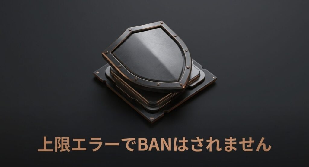 上限エラーでBANはされません