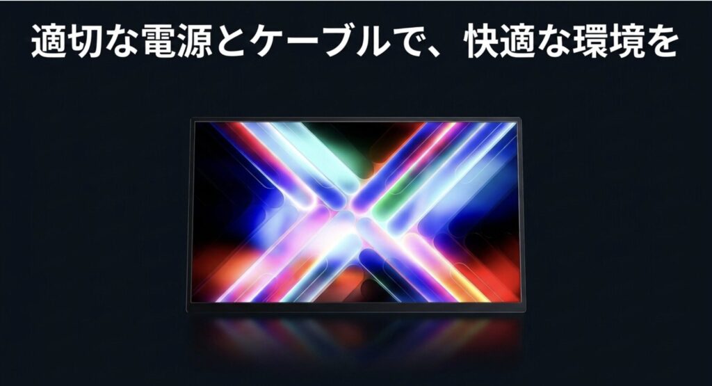 適切な電源供給とケーブル選択により、快適なデュアルディスプレイ環境を取り戻すためのまとめスライド