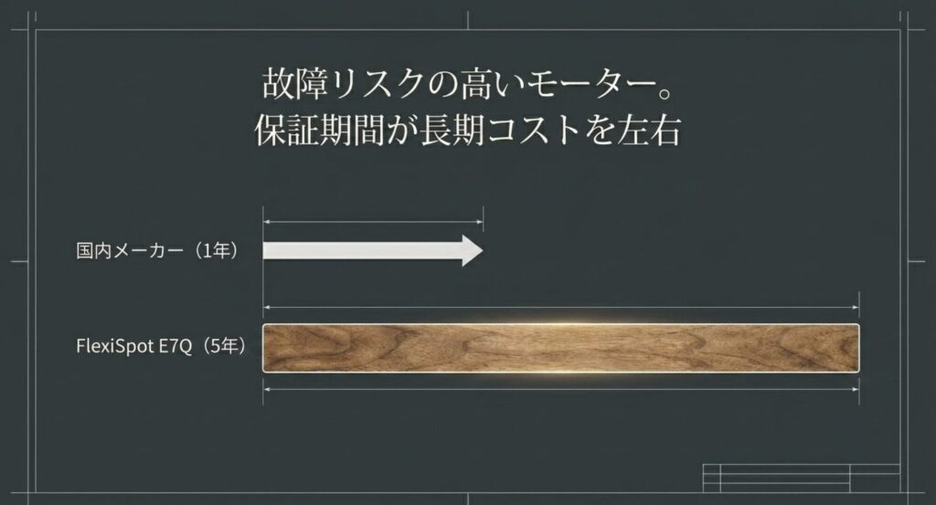 故障リスクの高いモーター。保証期間がハイエンドデスクの長期コストを左右する