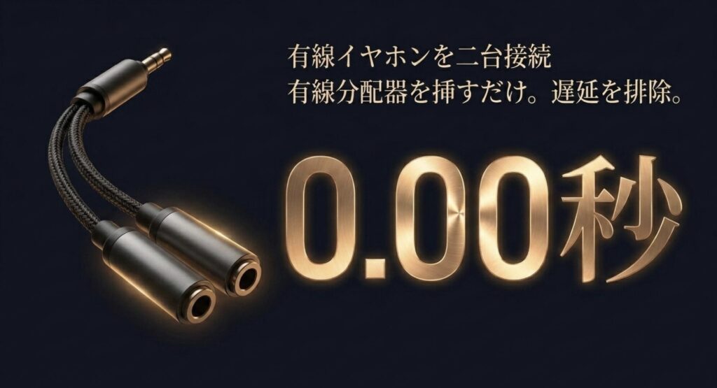 遅延なしで有線イヤホンを二台同時接続できる分配器の活用方法