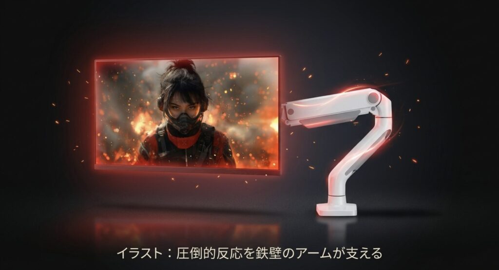 イラスト制作におすすめの、圧倒的なレスポンスと安定したアームを備えたモニター環境