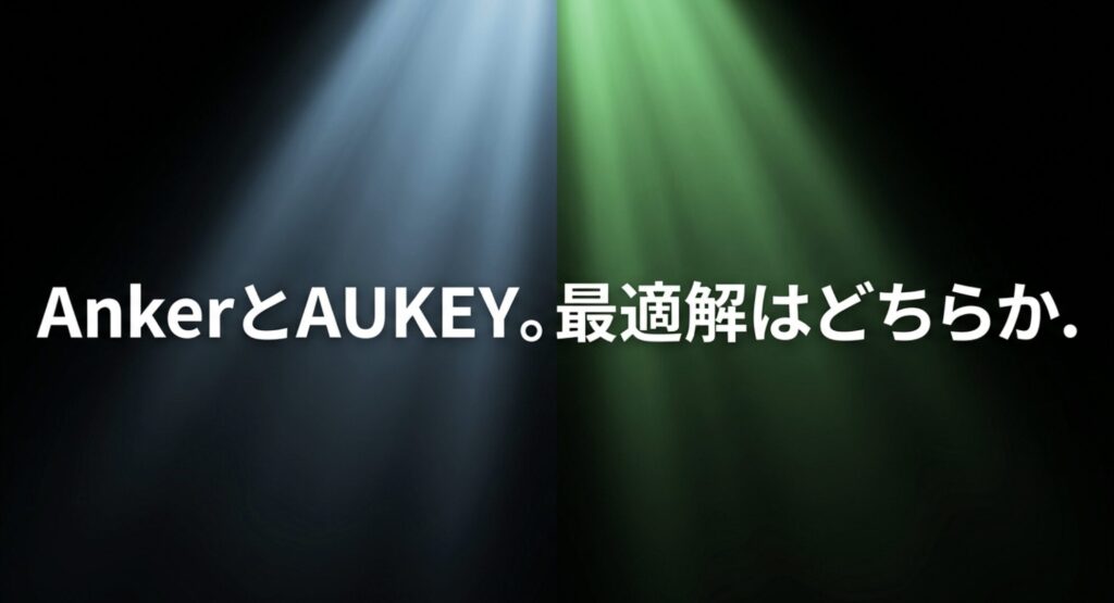 AUKEYとAnkerの違いを比較し、どちらが最適解かを解説するアイキャッチ画像