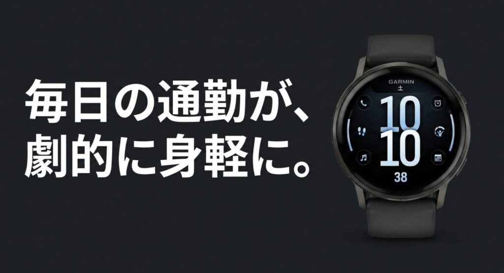 Garminのスマートウォッチを使ってPASMOで改札を通過するイメージ画像