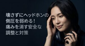 壊さずにヘッドホンの側圧を弱める！痛みを消す安全な調整方法と対策のアイキャッチ画像
