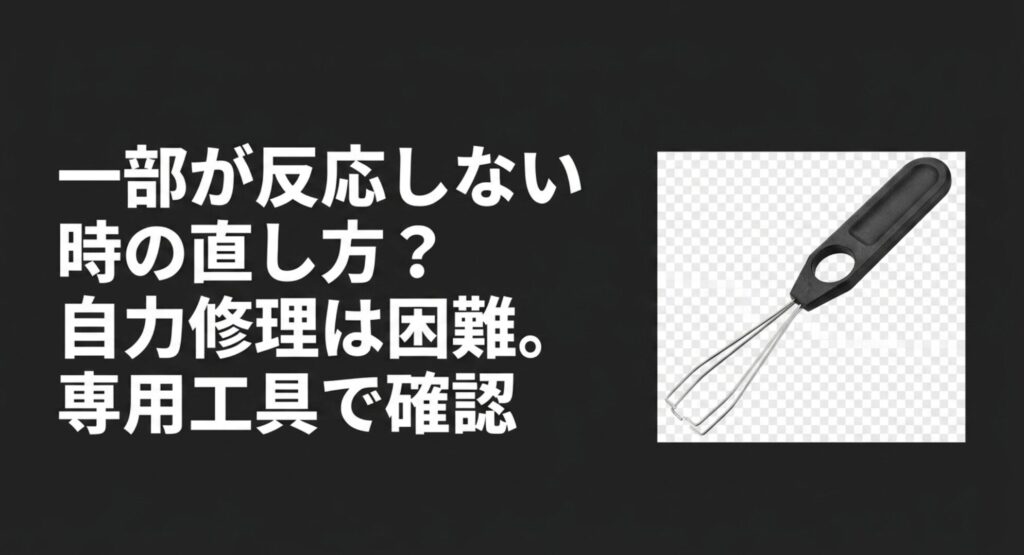 一部のキーが反応しない時に使用するキーキャップを外すための専用工具キープラー
