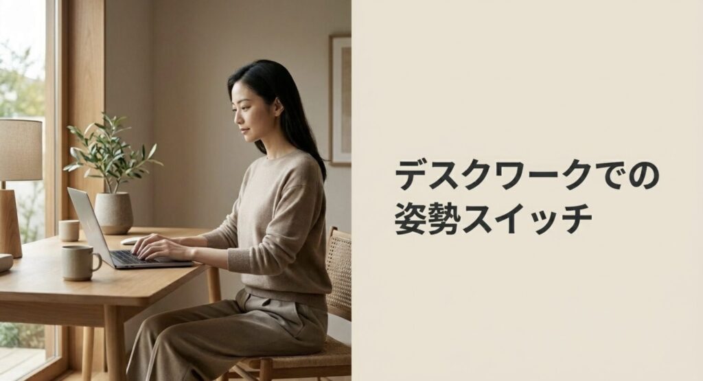 長時間のデスクワーク中に姿勢を正すスイッチとしての活用法