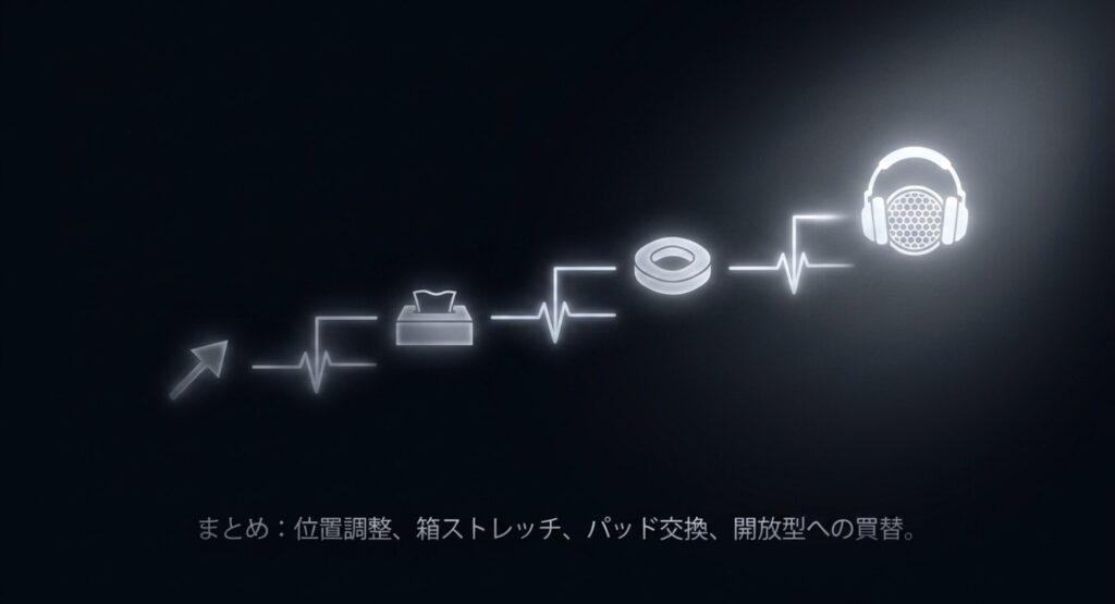 位置調整やストレッチ、パッド交換などヘッドホンの側圧を弱める解決策のまとめ